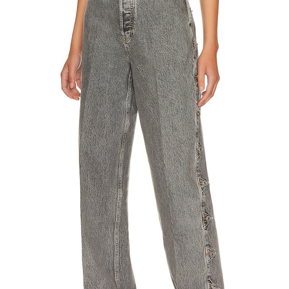 RE/DONE Western Loose in Silver Black